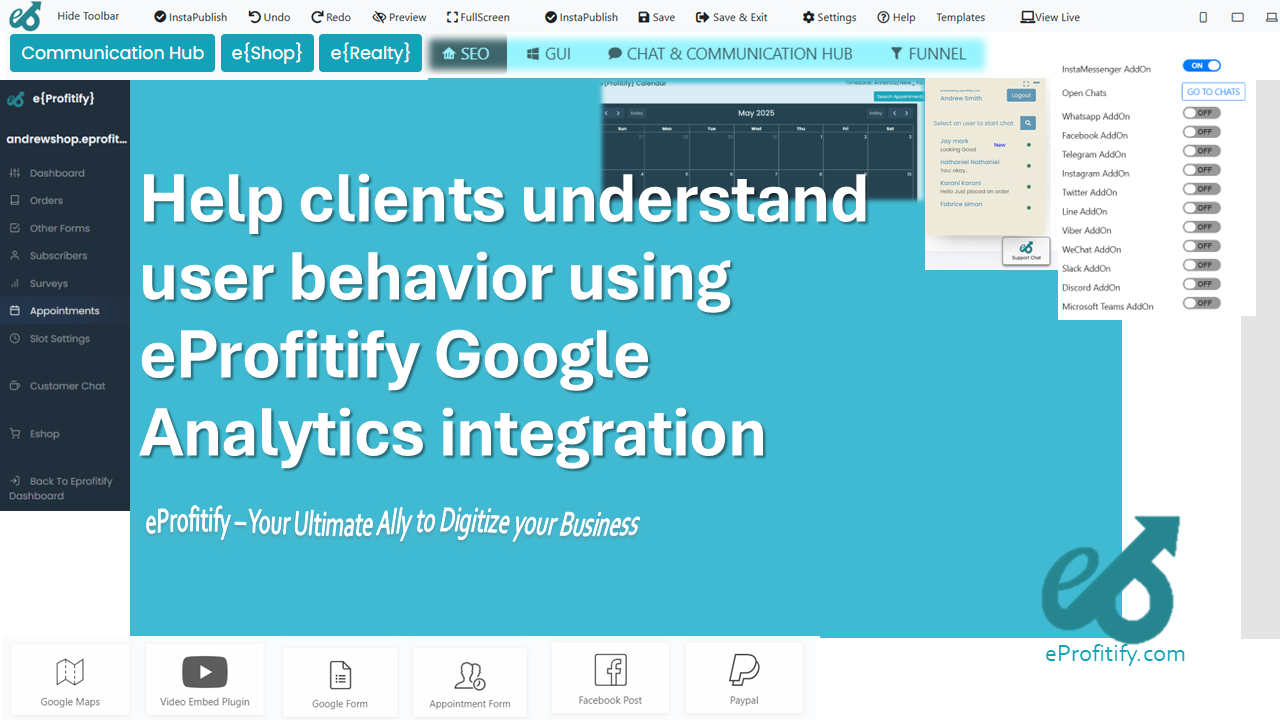 Help clients understand user behavior using eProfitify Google Analytics integration